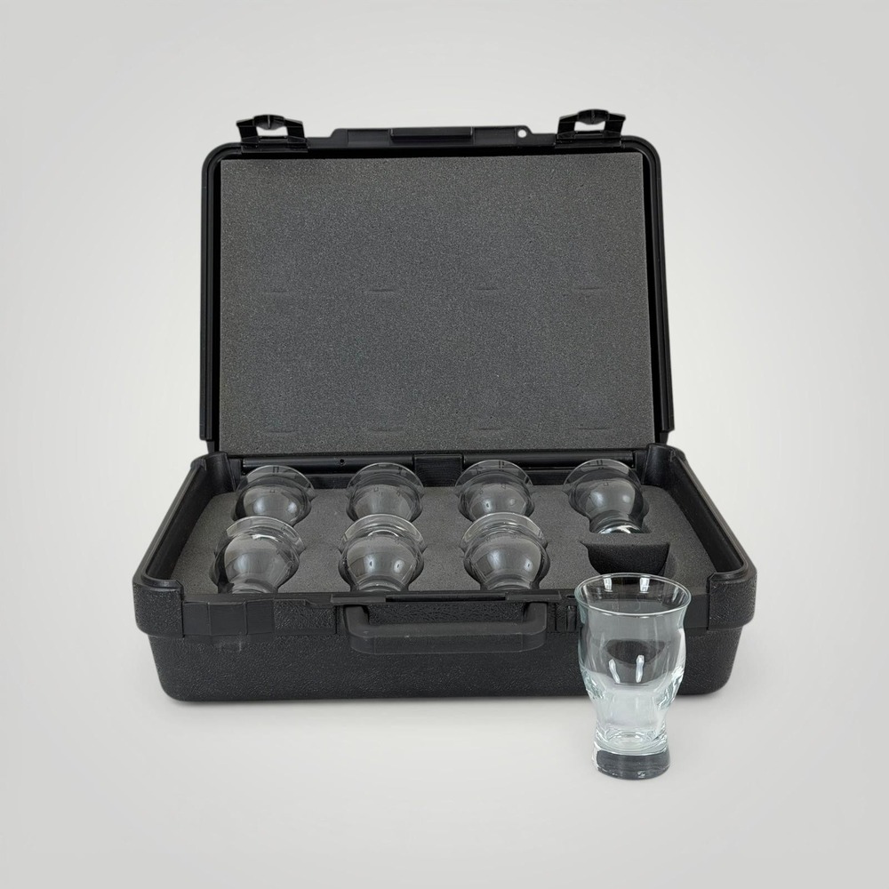 Beer Tasting Glasses Set of 8 Tulip Flight Glasses Hard Case Barware Portable